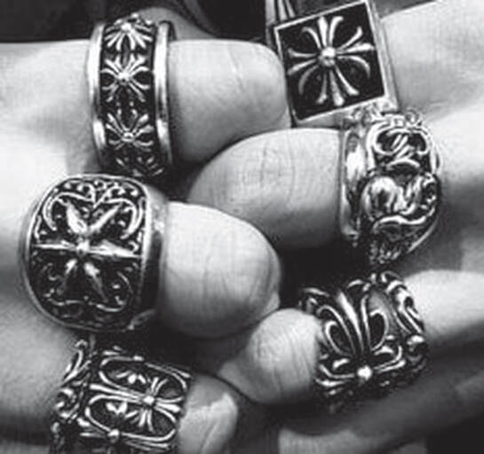 chrome hearts layout photo men hand with rings